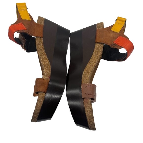 Naot Miracle Wedge Shoes Womens 8 (39) Sandals Multicolor 3" Heel - Picture 8 of 12